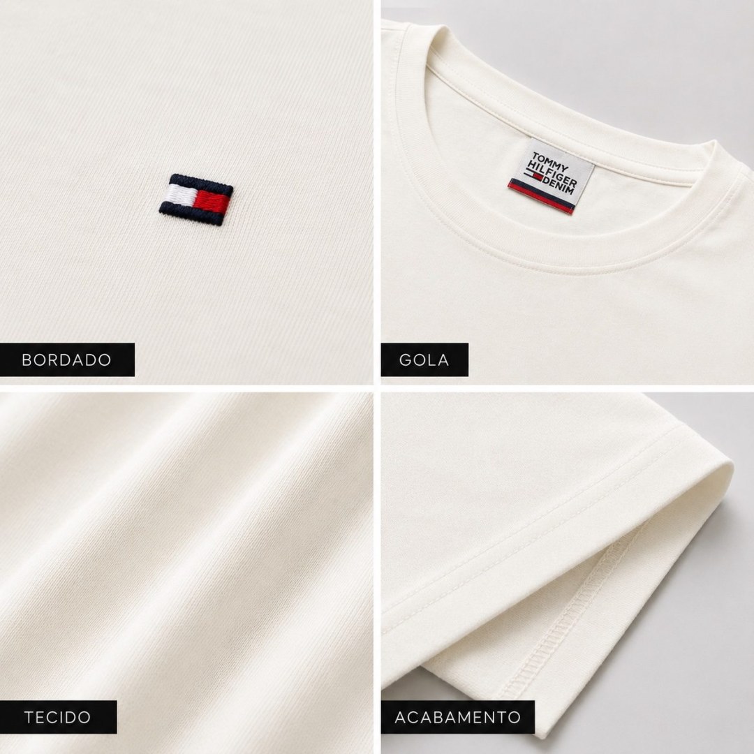 Camiseta Tommy Hilfiger Slim Essential — Off White — foto 3