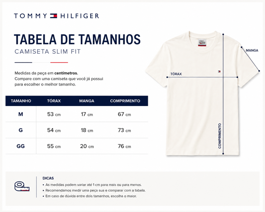 Camiseta Tommy Hilfiger Slim Essential — Off White — foto 4