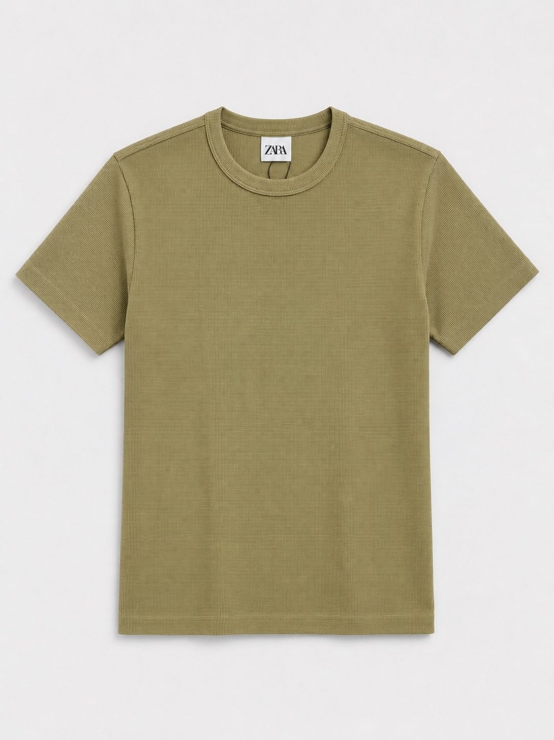 Camiseta Zara Waffle Slim - Bege  — foto 2