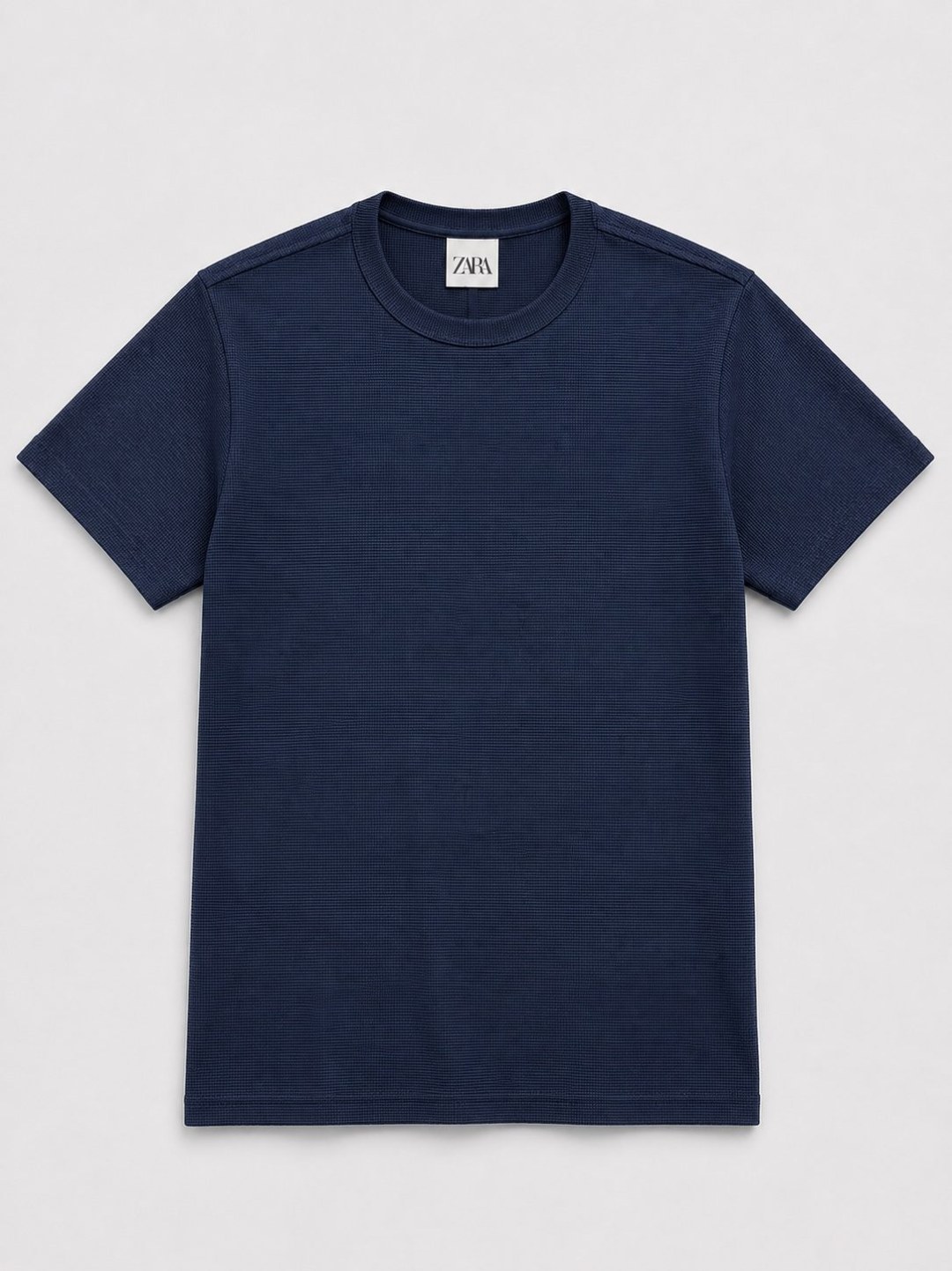Camiseta Zara Waffle Slim - Marinho  — foto 2
