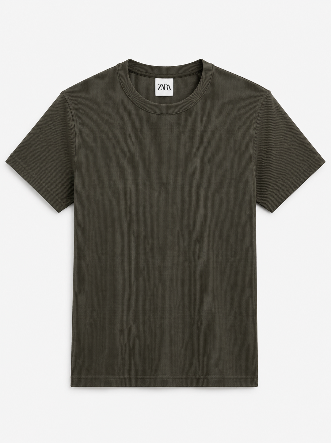Camiseta Zara Waffle Slim - Marrom — foto 2