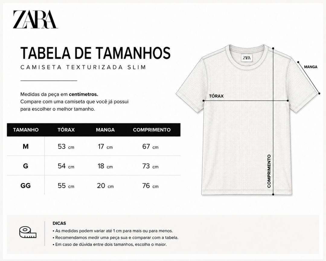 Camiseta Zara Waffle Slim - Marrom — foto 4