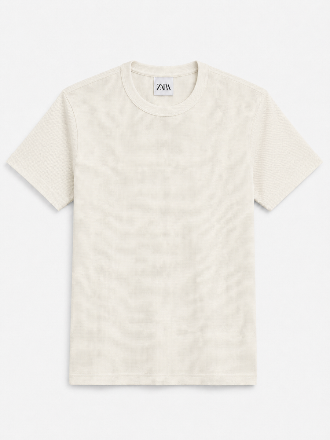 Camiseta Zara Waffle Slim - Off White — foto 2