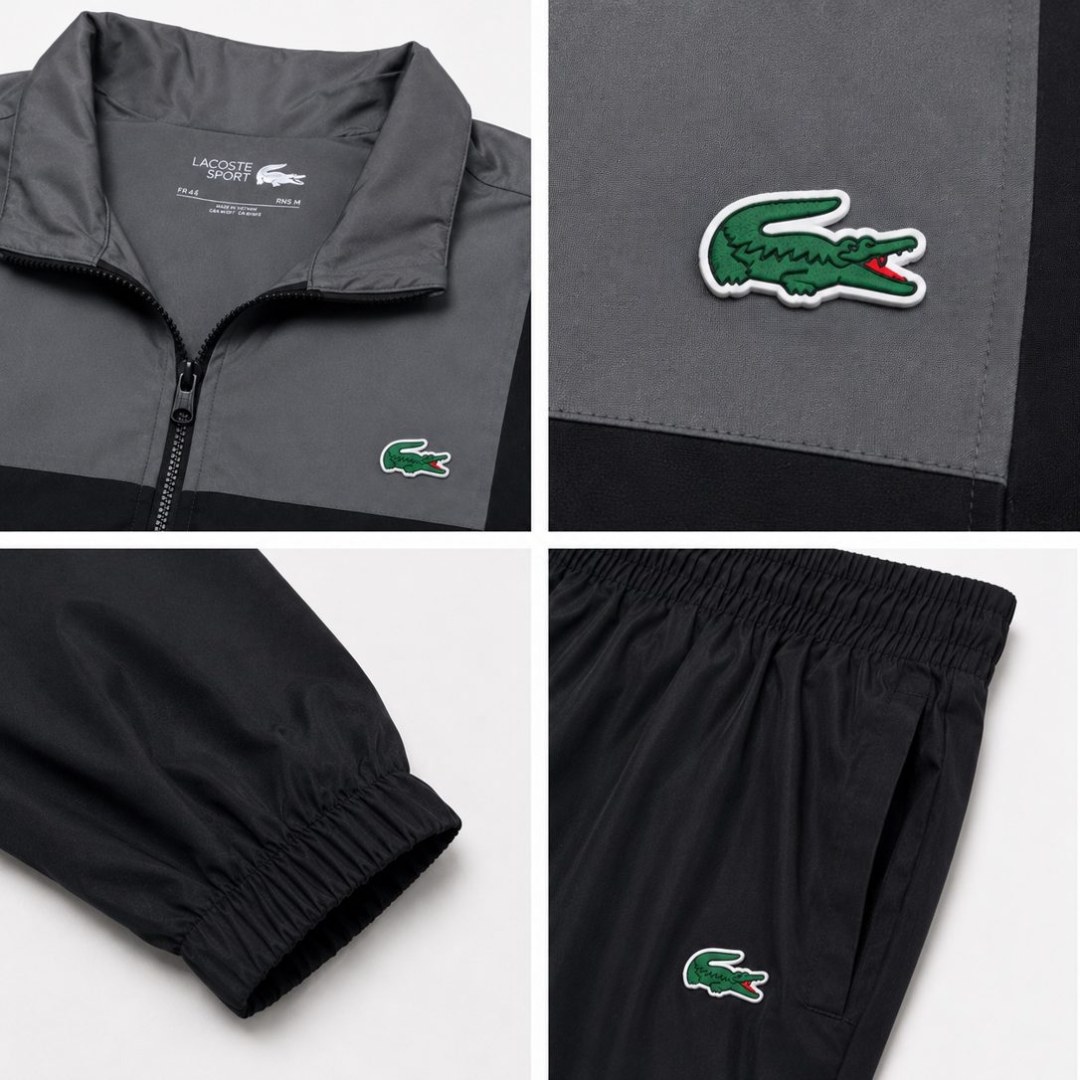 Lacoste Sport Crosswind Tactel Set Preto/cinza — foto 3
