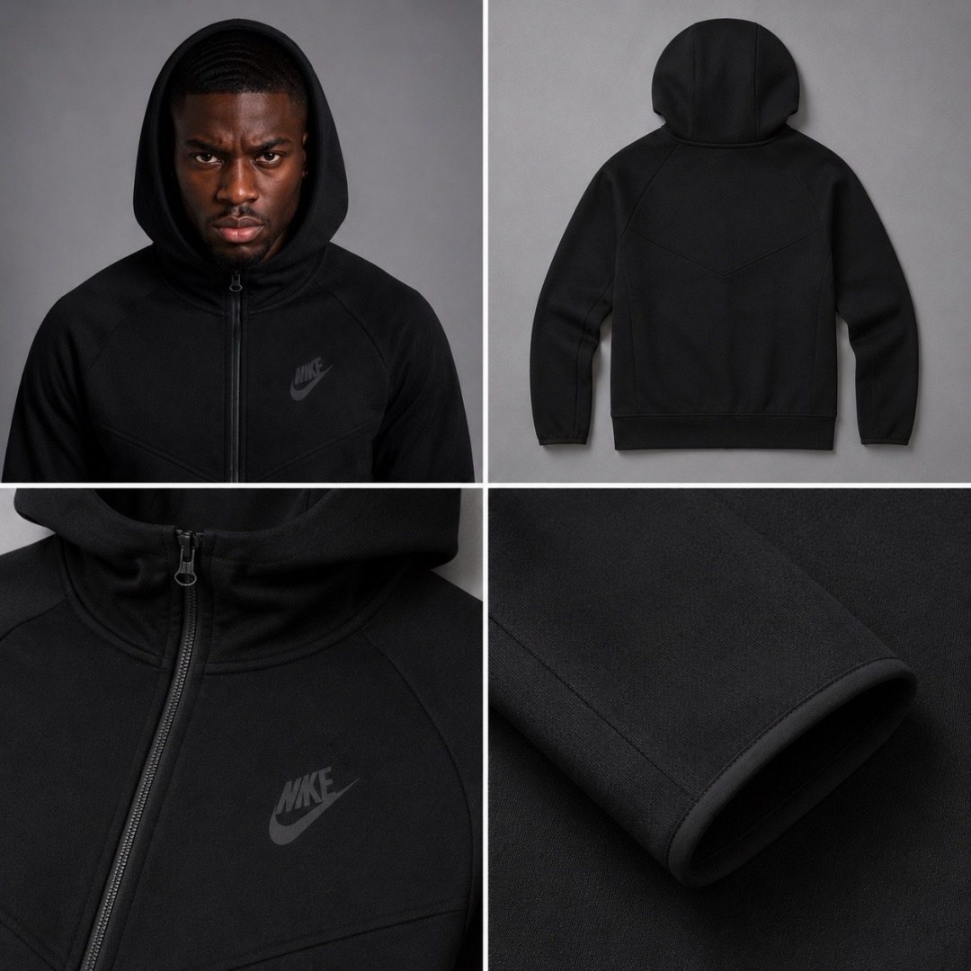 Moletom Nike Tech Fleece preto  — foto 3