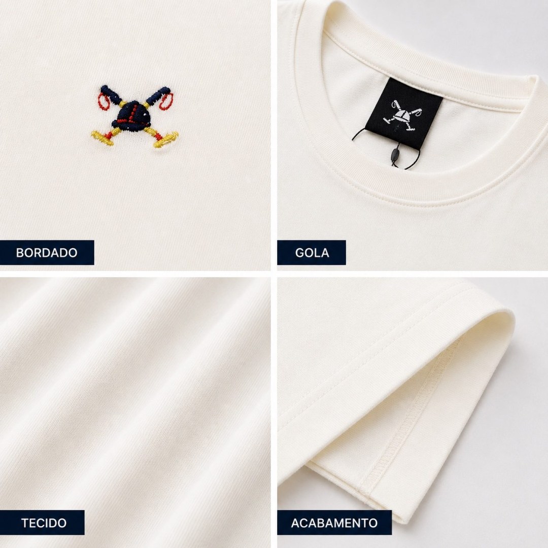 Polo Play Camiseta Slim Peruvian Signature — Off White  — foto 3