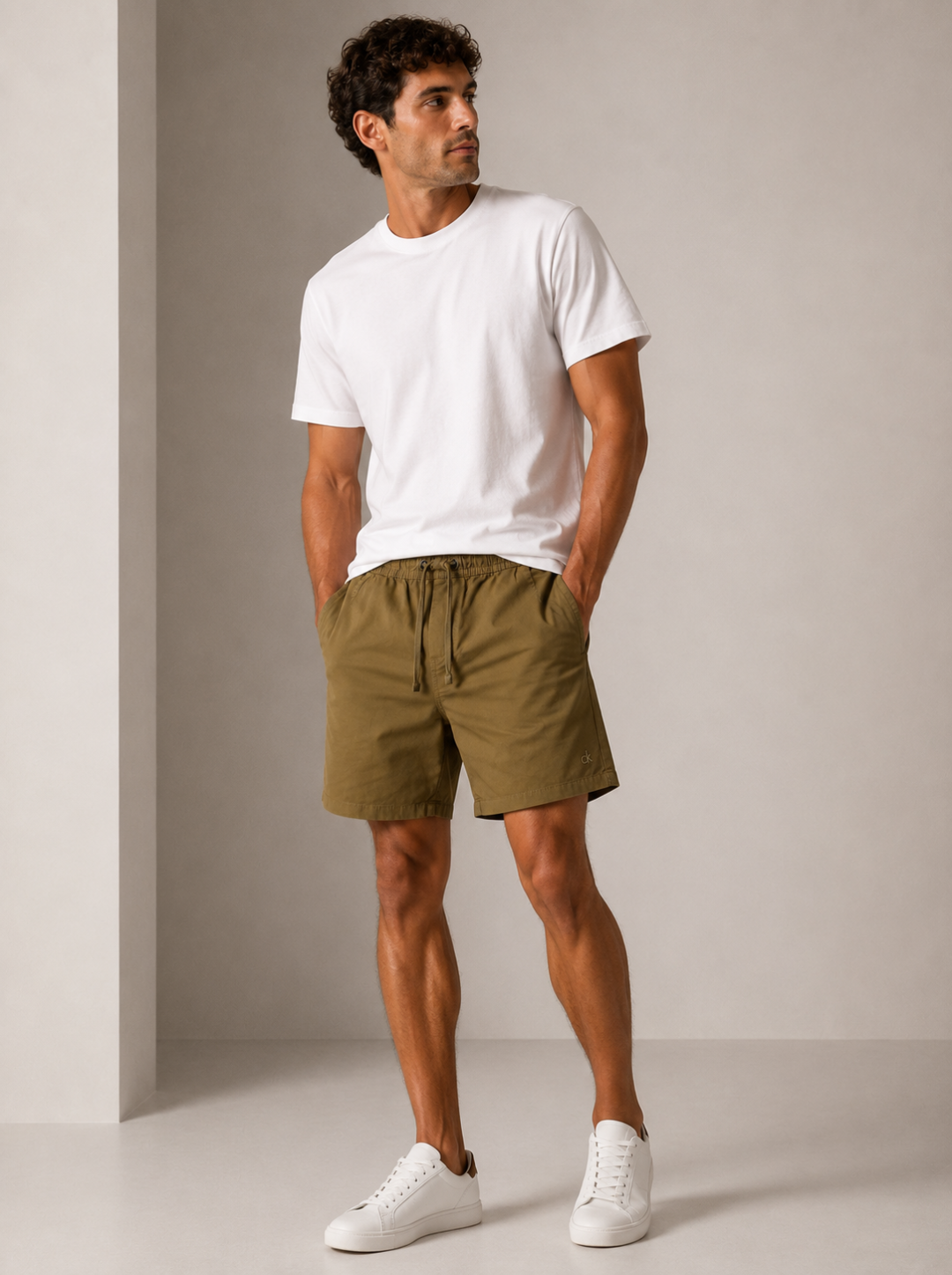 Short Calvin Klein Sarja Comfort — Caqui  — foto 2