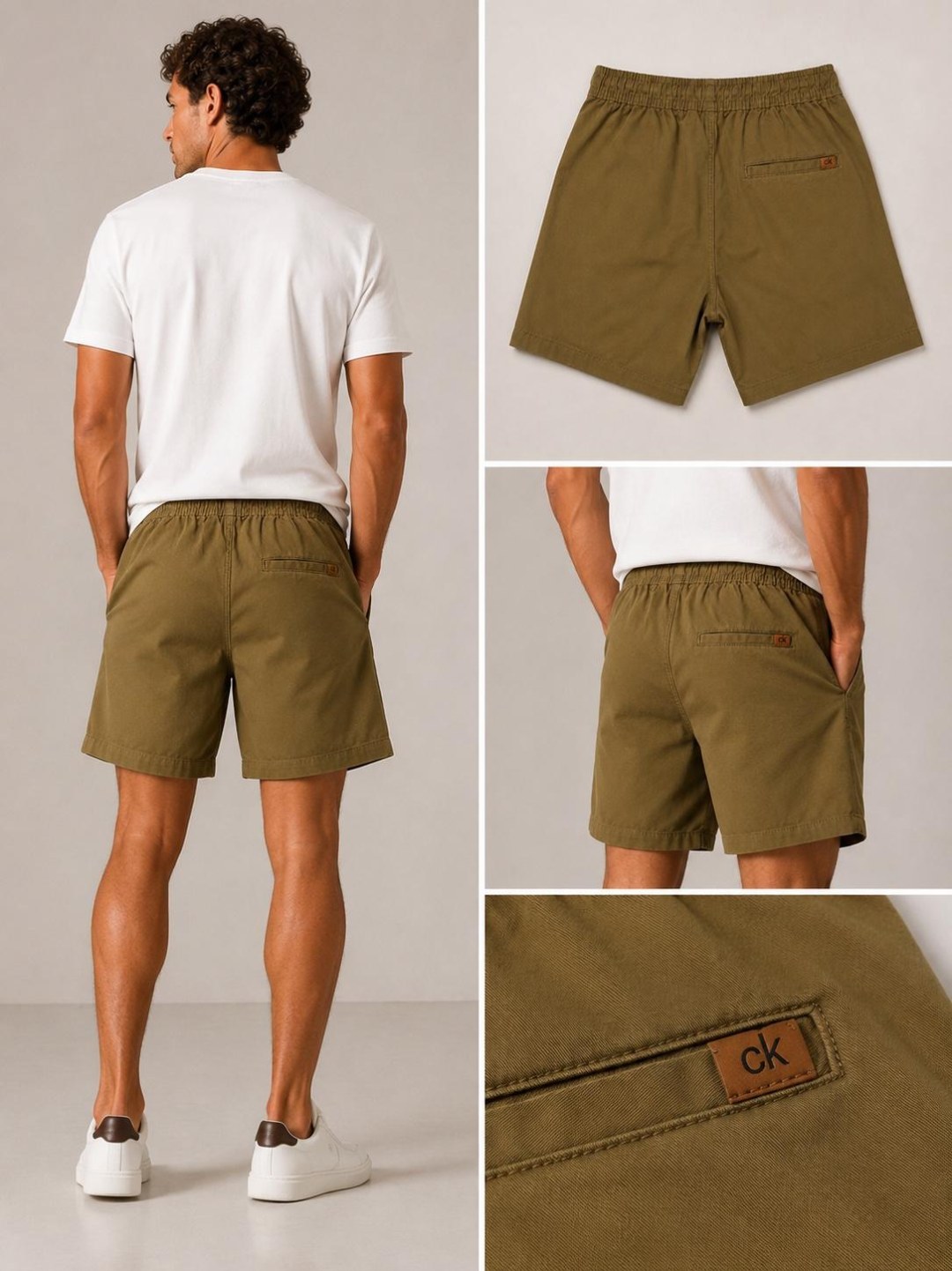 Short Calvin Klein Sarja Comfort — Caqui  — foto 5