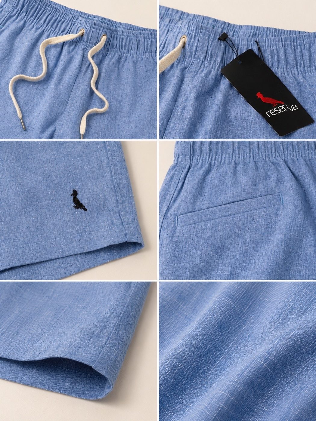 Short de linho azul Caribe reserva  — foto 4