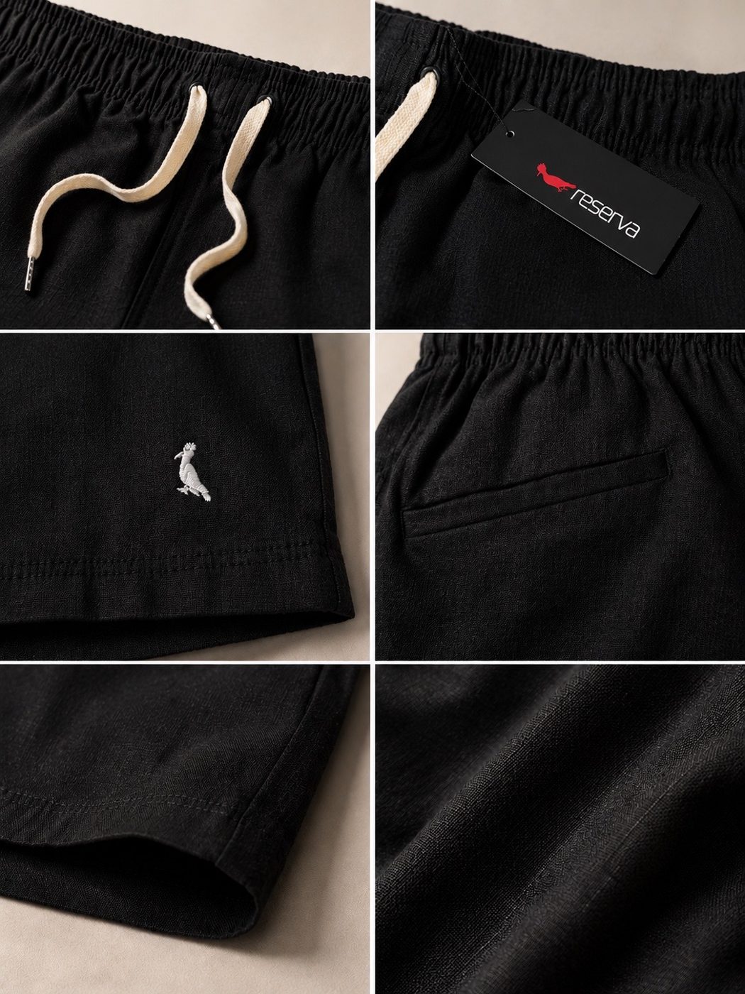 Short de linho preto reserva  — foto 4