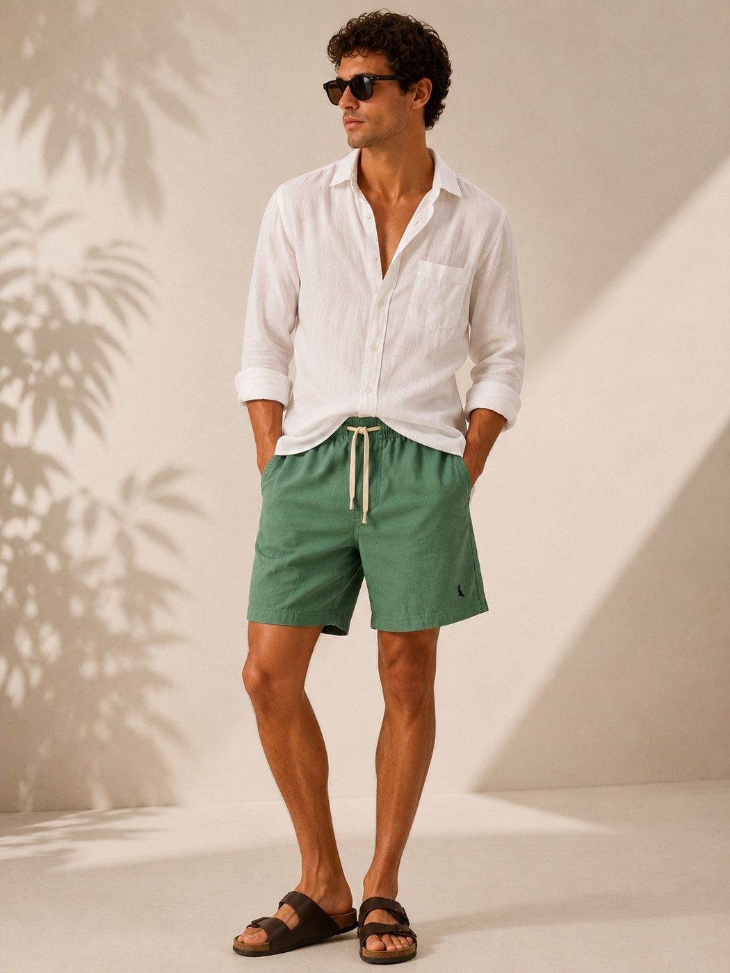 Short de linho verde reserva  — foto 3