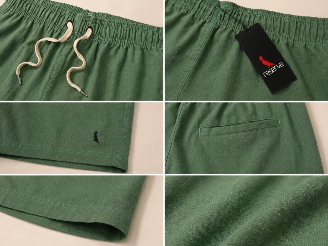 Short de linho verde reserva  — foto 4