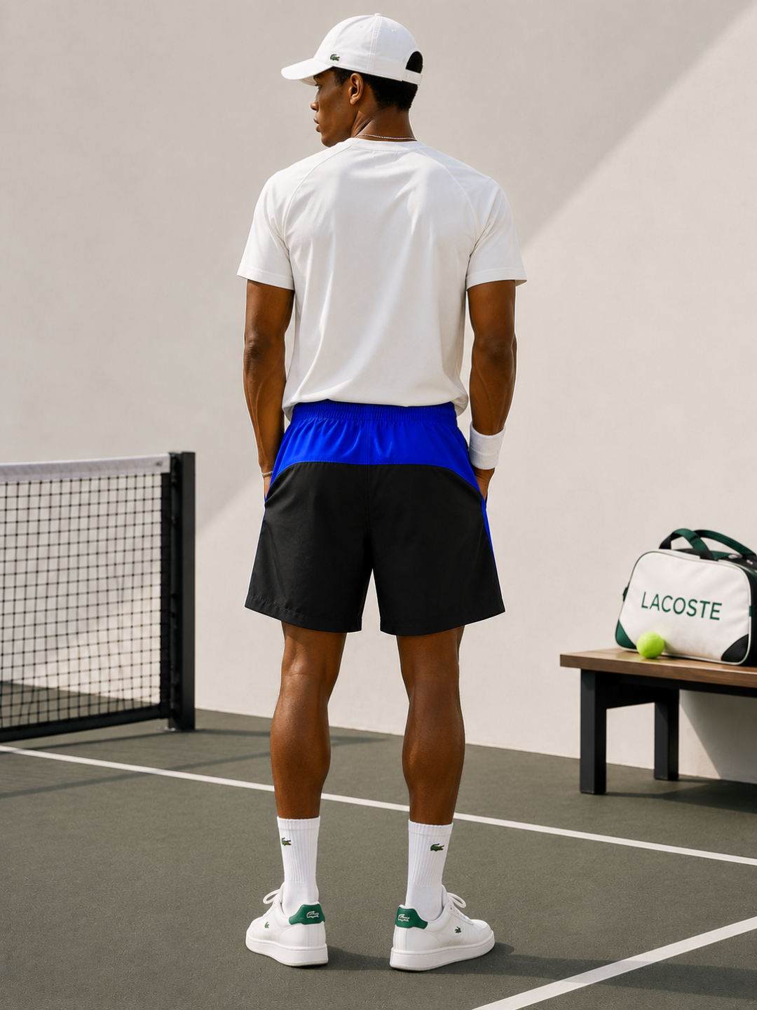 Short Lacoste Active Flex – Preto &amp;amp; Azul Royal — foto 5